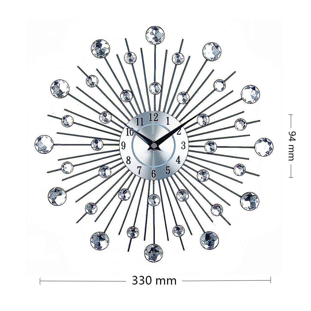 Luz de moda de estilo europeo de lujo de cristal creativo Reloj de pared simple sala de estar reloj Hogar personalizado reloj electrónico Reloj de pared colgante