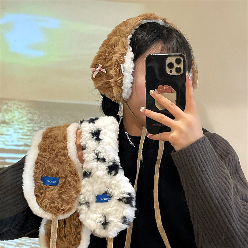 Orejeras para mujer, otoño e invierno, calidez, ciclismo lindo, paseos en bicicleta, orejeras de felpa, protección para los oídos, bolsas para los oídos a prueba de frío, invierno más terciopelo engrosado