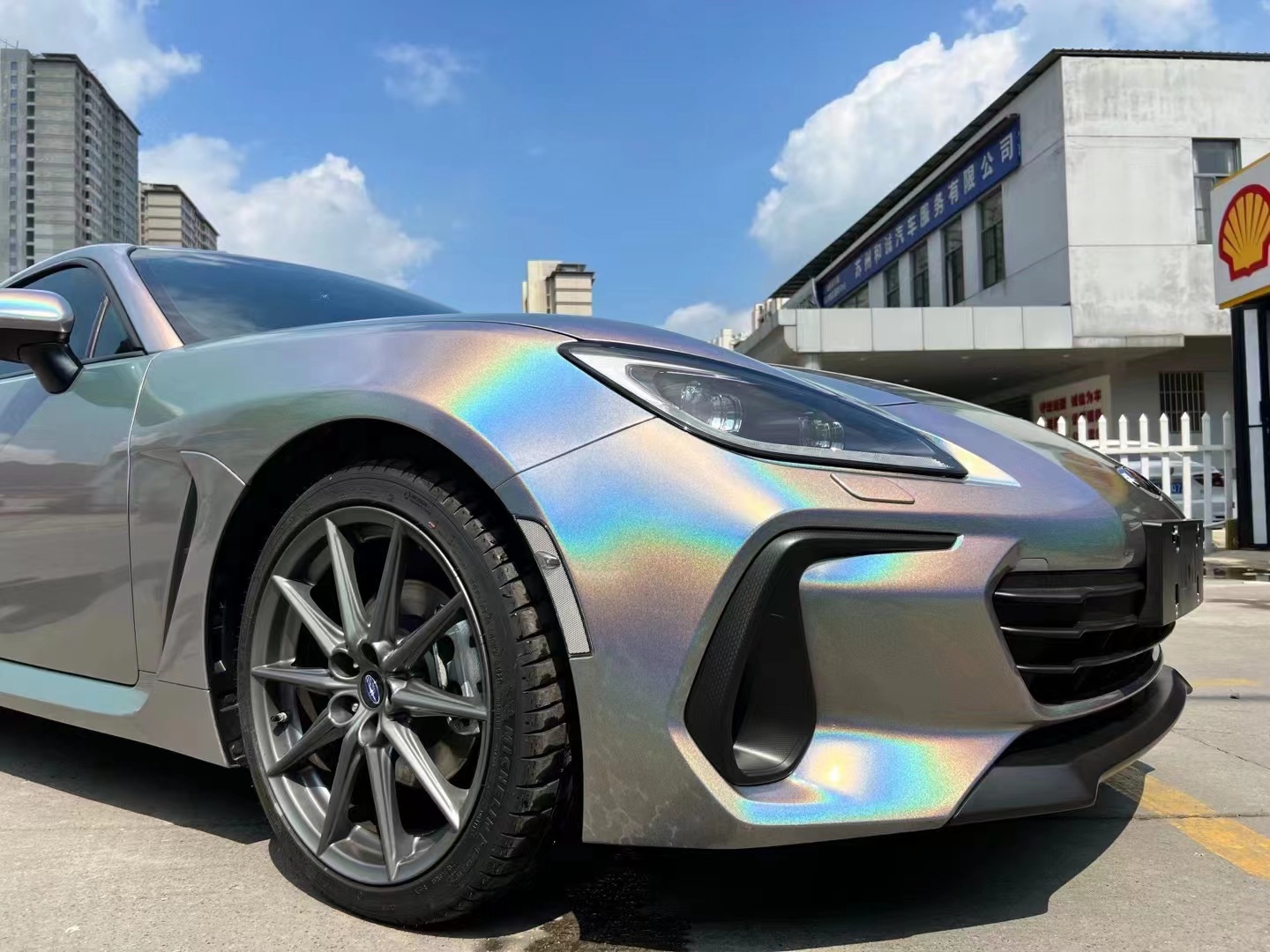 Car Color Changing Film Colorful Laser White Cross-Border Hot Selling Car Body Color Changing Film Gorgeous Gray Can Be Cut Factory Direct Sales