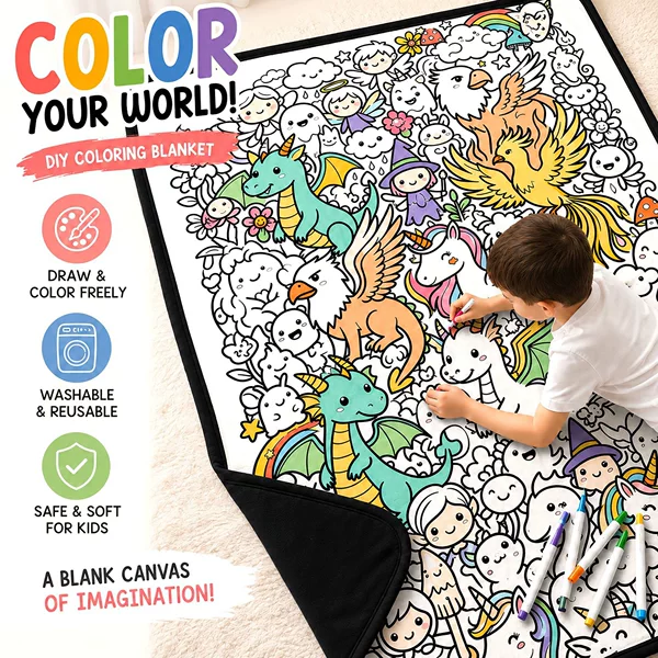 Cross-border best-selling DIY children's coloring blanket for parent-child activities