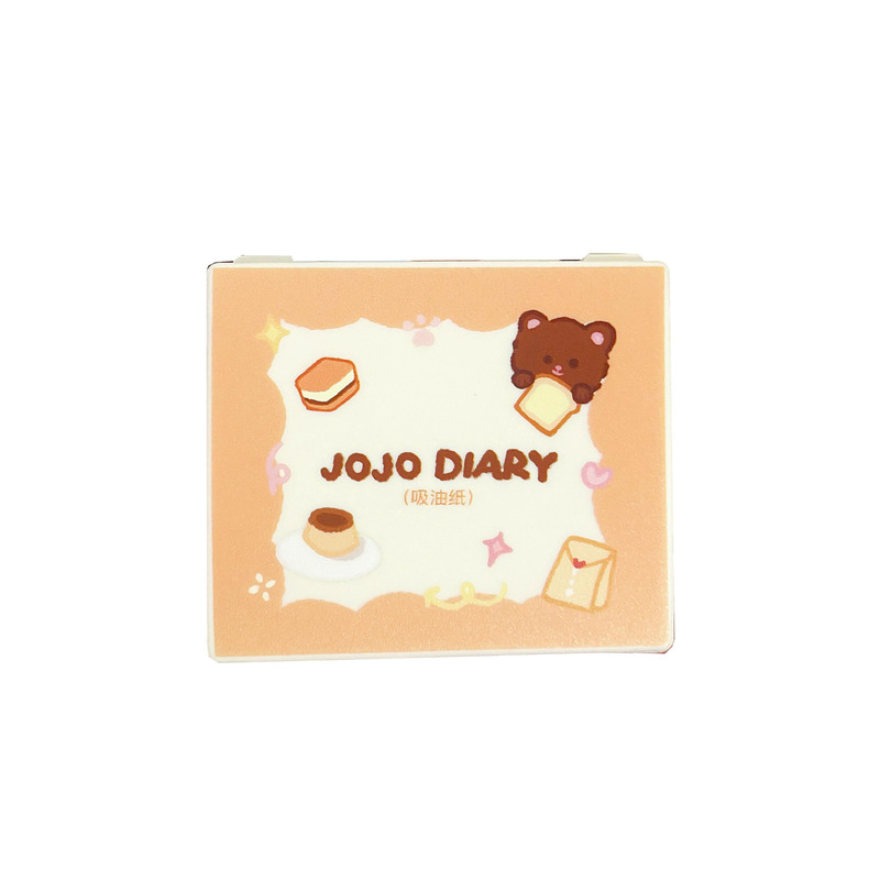 Jiujiu Diary ポータブル油取り紙 ミラーパフ付き 学生パーティー フェイシャルオイルコントロール さわやか夏の油取り紙|undefined