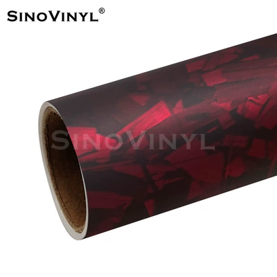 Center Console Interior Decoration — Automotive Film - 15217-m-pet-dumb-face-flower-carbon-red