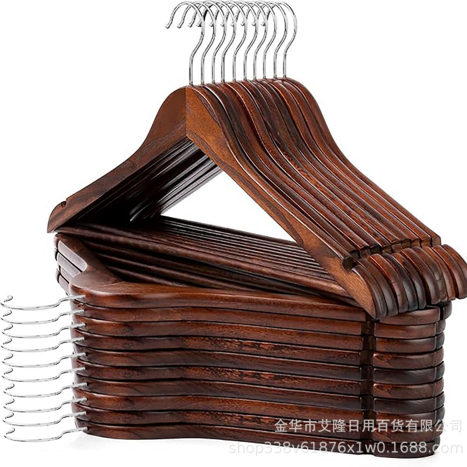 Perchas de madera maciza, trajes de madera, trajes, hoteles, colgantes de ropa transfronteriza, colgantes de ropa sin costuras, colgantes de madera para adultos al por mayor