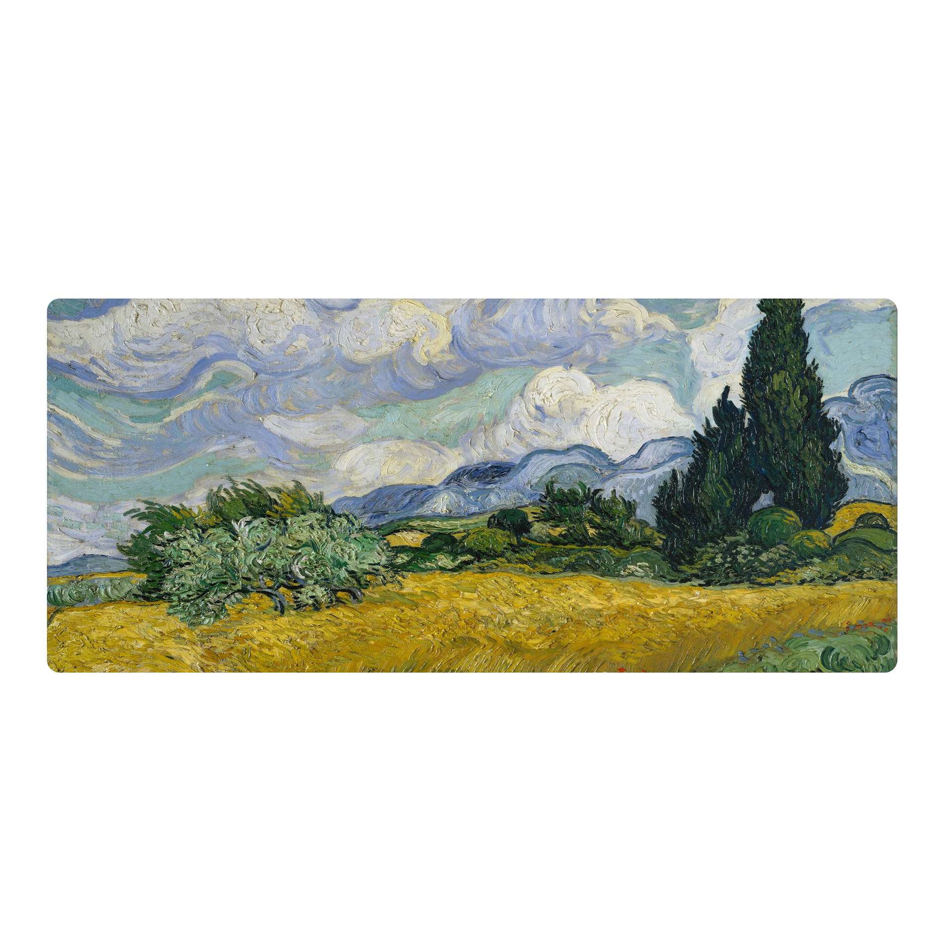 Alfombrilla de ratón paisaje pintura al óleo Van Gogh arte estera de escritorio de la computadora de gran tamaño estera de escritorio de bloqueo de precisión estera antideslizante
