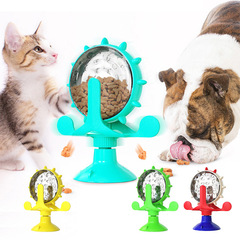 Pet Supplies Amazon New Products Cat Toys Cat Teasers Slow Food Bowl Leak Food Ball Rotating Windmill Doggy Plate 