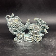 仿青铜鲤鱼百年好合摆件 树脂仿古百年好合家居办公摆件工艺品