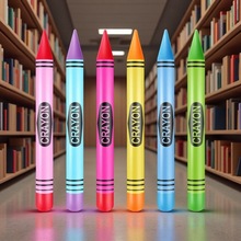 跨境新品 PVC充气玩具巨型蜡笔夏季派对品铅笔玩具适合开学毕业季