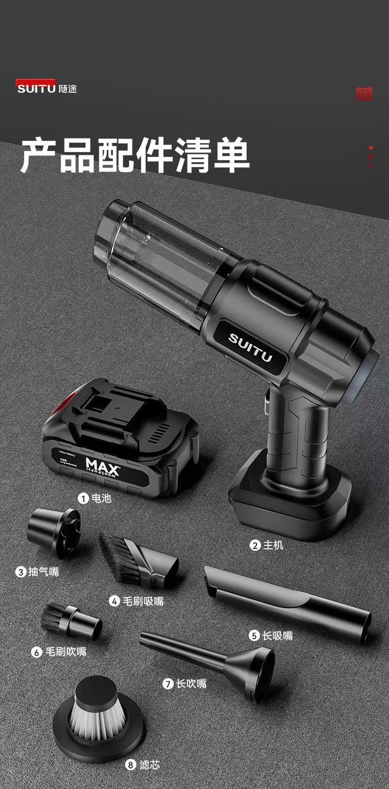 Car Wireless Vacuum Cleaner Household Powerful Blower Dust Dust Cleaner Smart Brushless Vacuum Cleaner Home and Car Dual Use