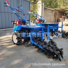 手扶式开沟除草机图片 双链条挖沟机 自走式柴油192型号开槽机