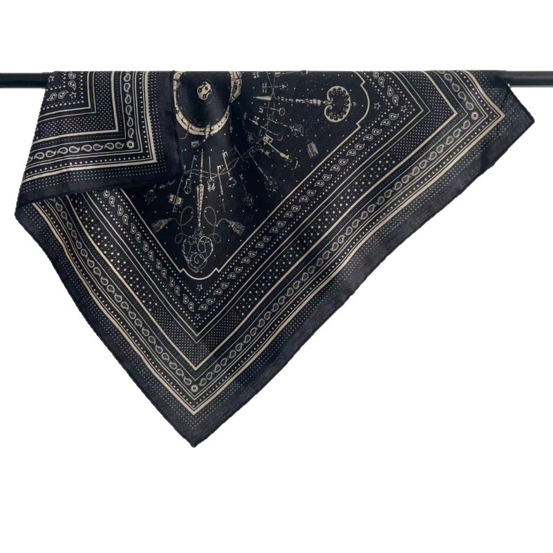 Retro Cashew Print Small Square Scarf Korean Style Versatile High End Shawl Women's Neck Scarf Neckerchief Fashion Accessory_voghion.com