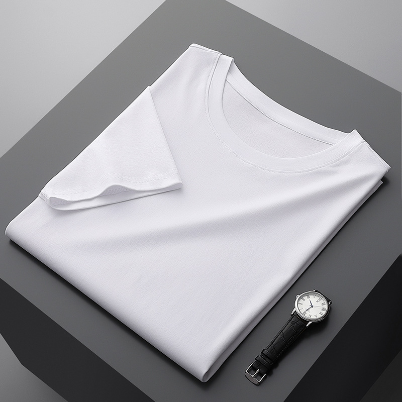 Double-sided cotton quick dry breathable white colored T-shirt with…