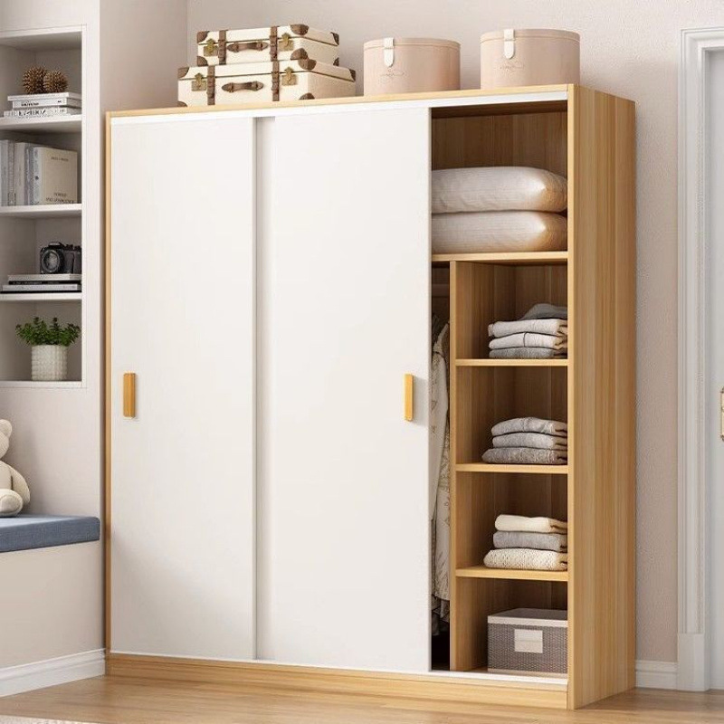 Wardrobe for Home Use in Bedroom, Small Apartment, Homestay, Rental Room, Children's Sliding Door Hanging Wardrobe, Economical Type Wardrobe for Home Use in Bedroom, Small Apartment, Homestay, Rental Room, Children's Sliding Door Hanging Wardrobe, Economical Type