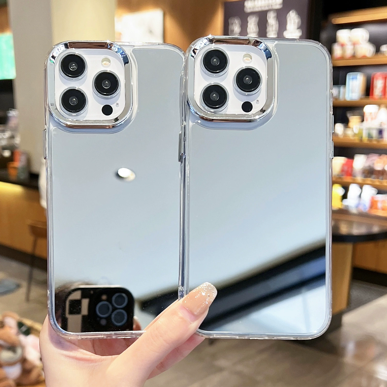 Apple, совместимый чехол для телефона, силиконовый чехол для iPhone 15, зеркальный эффект, 16promax, защита от падений
