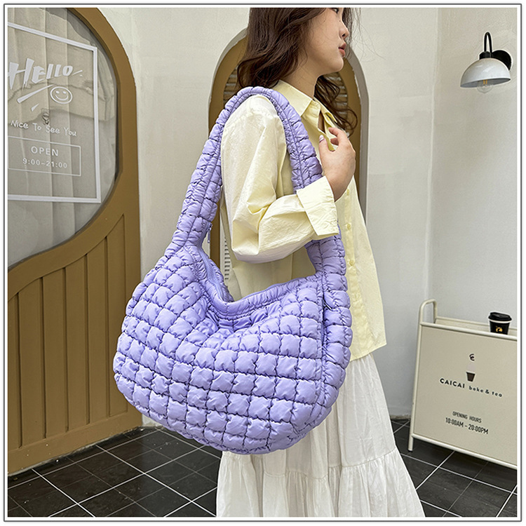 Korean Cloud Bag, Women's Lazy Style Shoulder Bag Pleated Handbag Large Capacity Single Shoulder Casual Bag_voghion.com
