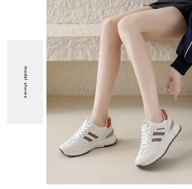 Sapatilhas de desporto em mesh para mulher calçado casual_voghion.com
