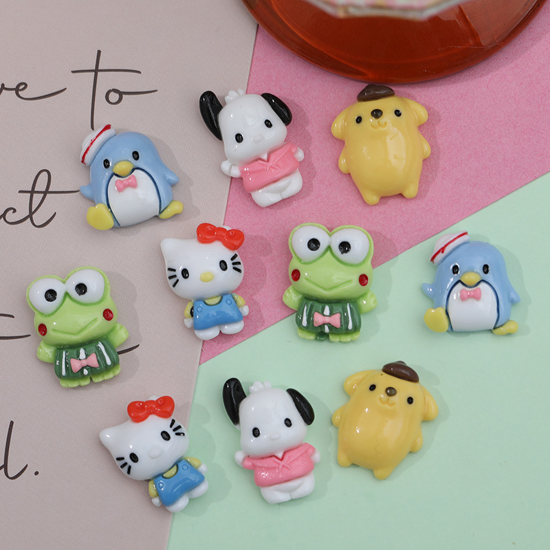 Caricatura Pacha Rana serie de accesorios de resina animal diy pegamento de crema caja de teléfono móvil joyas para el cabello parche pequeño