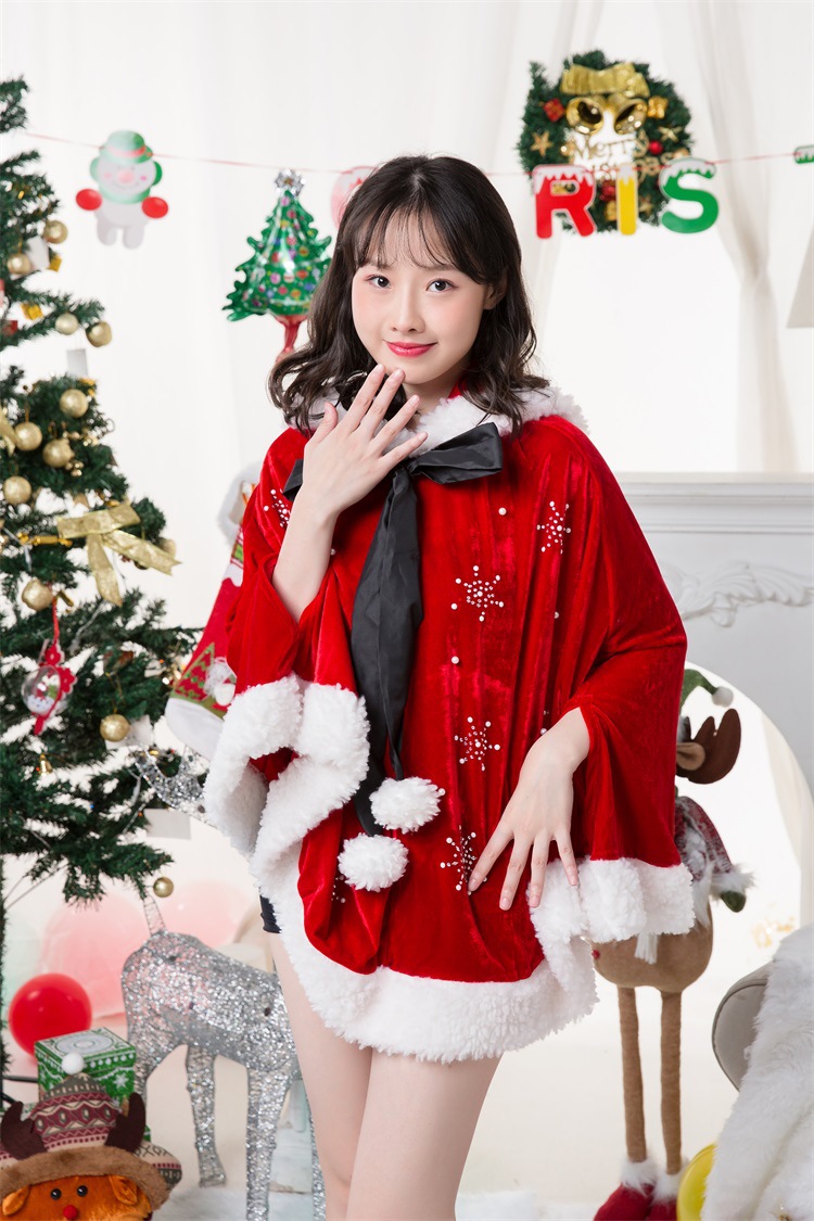 Mantella morbida per bambina, scialle, vestiti da Babbo Natale, abbigliamento da donna, set da vestire natalizio, donna_voghion.com