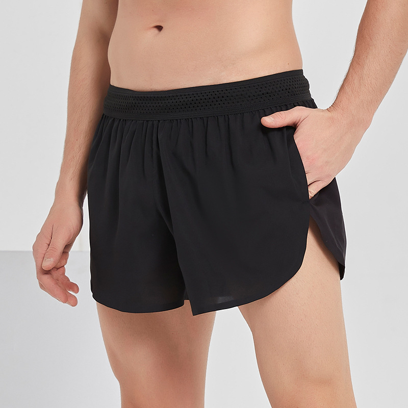 Pantalones cortos deportivos para hombres y mujeres maratón de larga distancia transpirable forro de secado rápido entrenamiento de fitness anti-exposición tres pantalones sin costuras