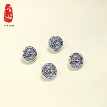 藏银配饰S925银金刚杵圆形纽扣泰银配件 diy手工编织手绳工厂批发