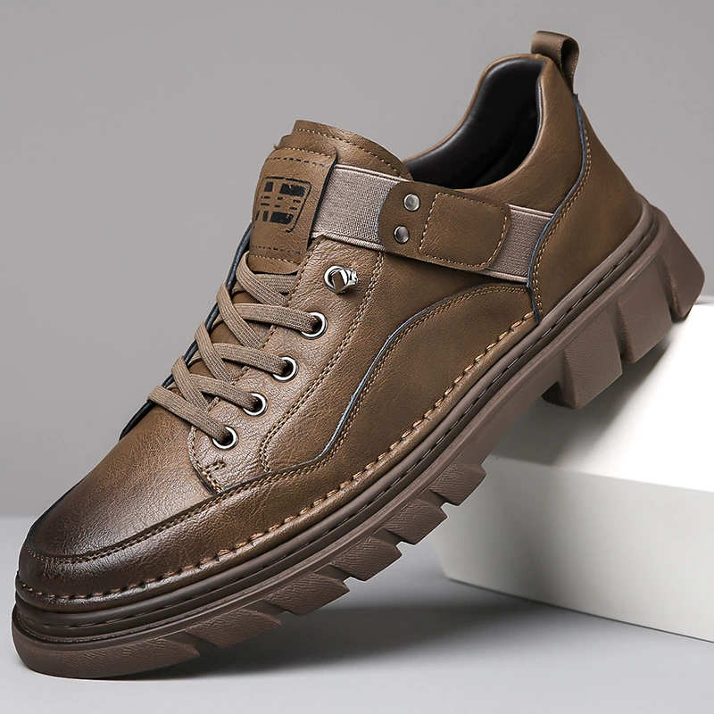 Молодежная Мужская обувь из натуральной кожи, осенняя повседневная кожаная обувь, мужские универсальные модные кроссовки с мягкой подошвой, мягкая кожаная корейская модная обувь оптом