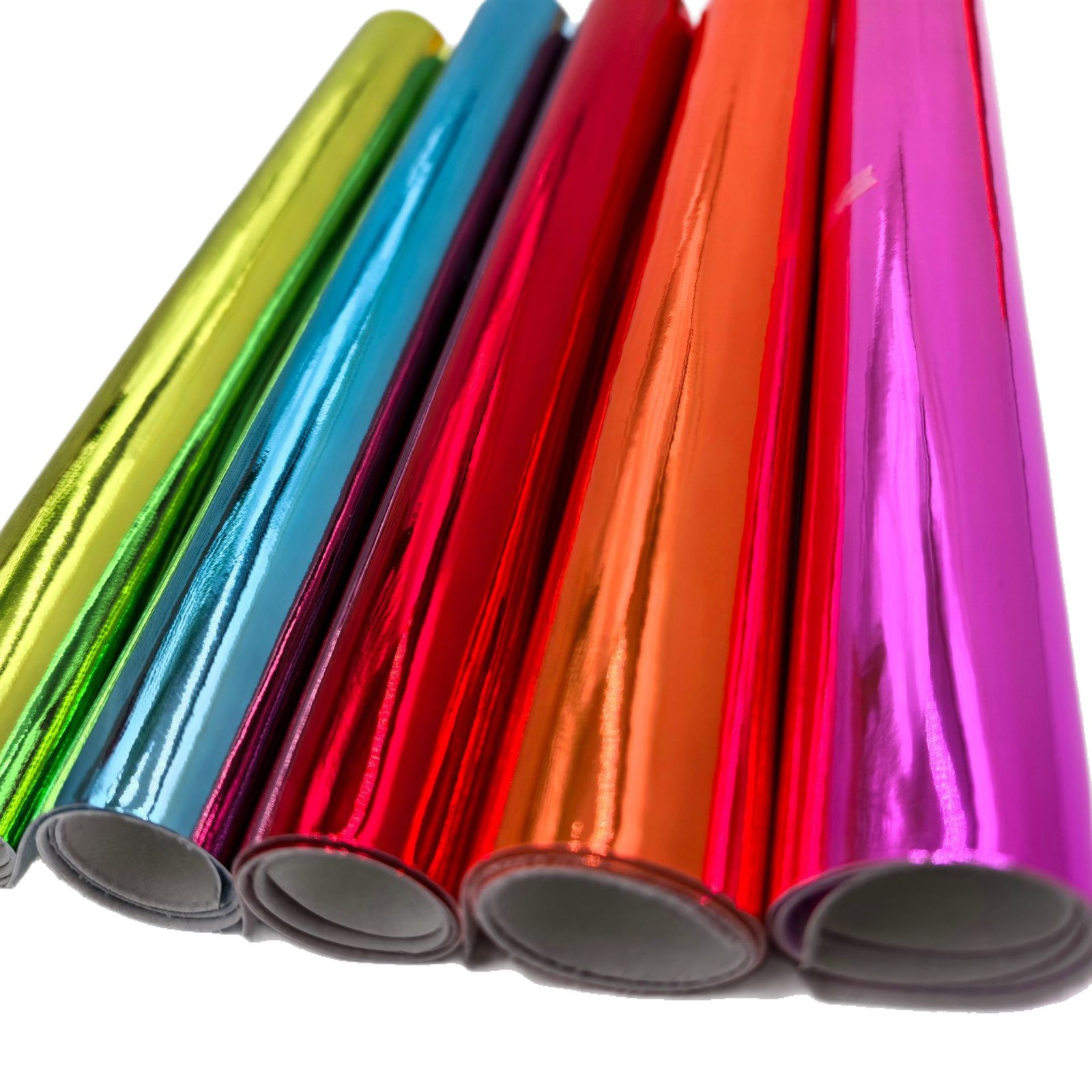 Metallic Mirror Pu Gradient Iridescent Laser Leather Decorative Fabric for Clothing and Cosmetic Bags, Anti-Wrinkle