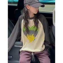 孙小美品牌清仓插肩袖女童卫衣2025新款春装韩儿童上衣