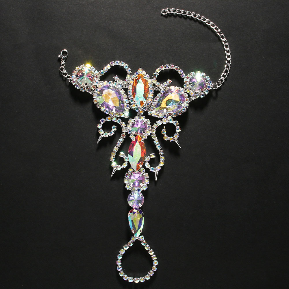 Europa y los Estados Unidos bohemios coloridos diamantes de moda diamantes de tobillas accesorios de baile Ankle para mujeres