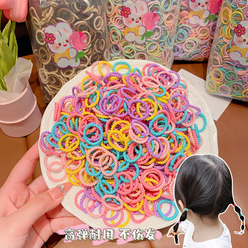 600 piezas de la banda de goma elástica para niños no lastiman el cabello del bebé lazo del pelo del pulgar banda de pelo niña cuerda de pelo