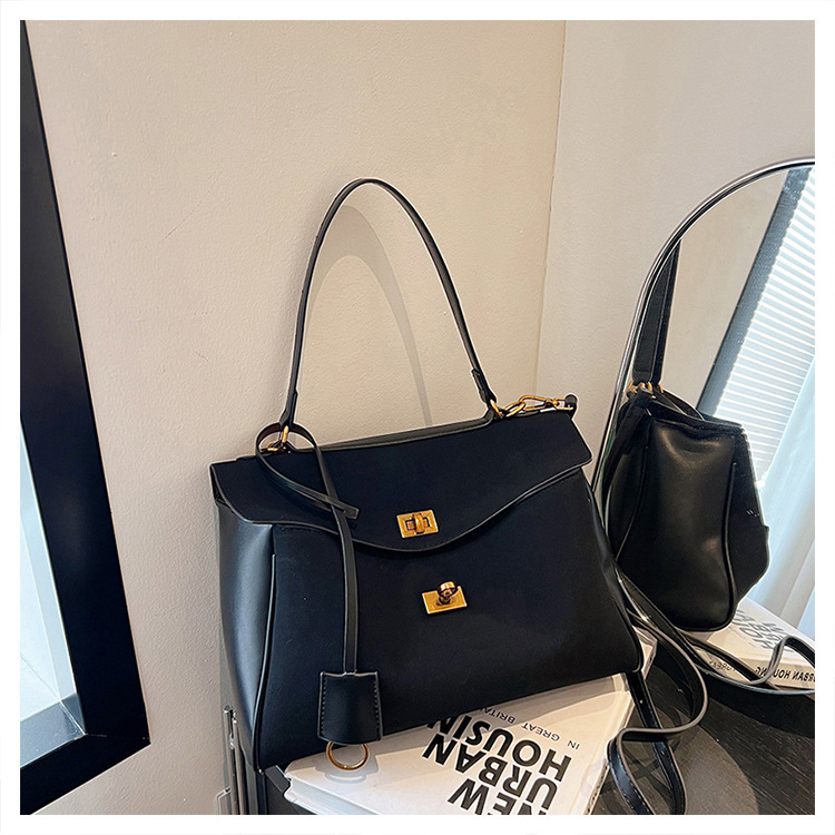 Business Commuter Women's Handbag New Frosted Leather Tote Bag Unisex Large Handbag Shoulder And Crossbody Bag - Thumbnail 8