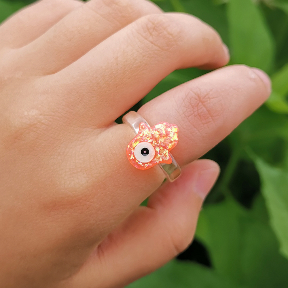 Cute Single-eyed Alien Multi-color Resin Ring Wholesale Jewelry Nihaojewelry display picture 2