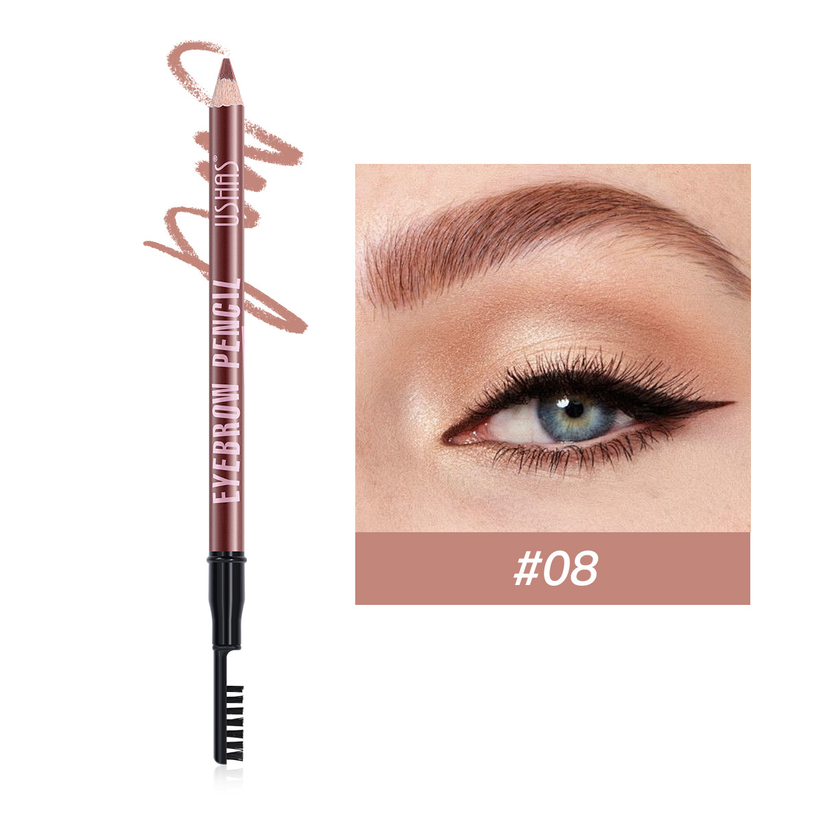 USHAS Amazon Europa y América venta caliente punto transfronterizo venta caliente impermeable y duradero lápiz de cejas UP007