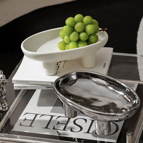 Light luxury ceramic fruit plate home creative candy plate home goodies fruit plate decoration dessert table display stand wholesale