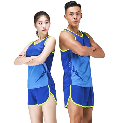 Custom track and field suit set for men's long-distance running marathon, competition sports top for women's students, track and field running training attire