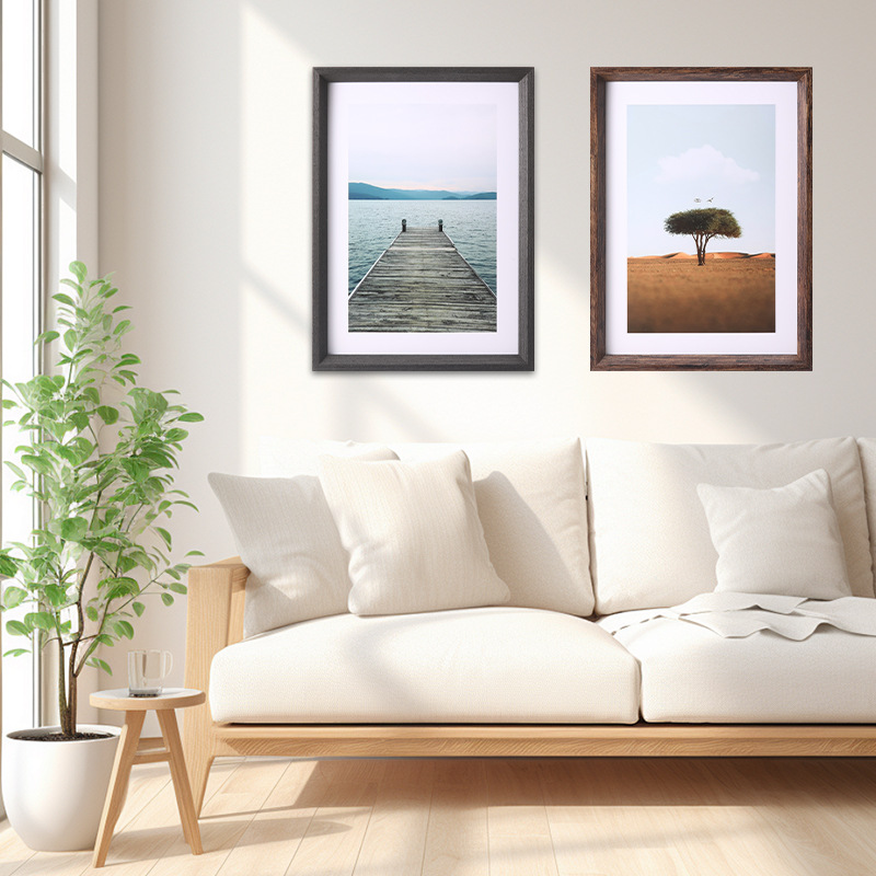 simple wooden wall photo frame