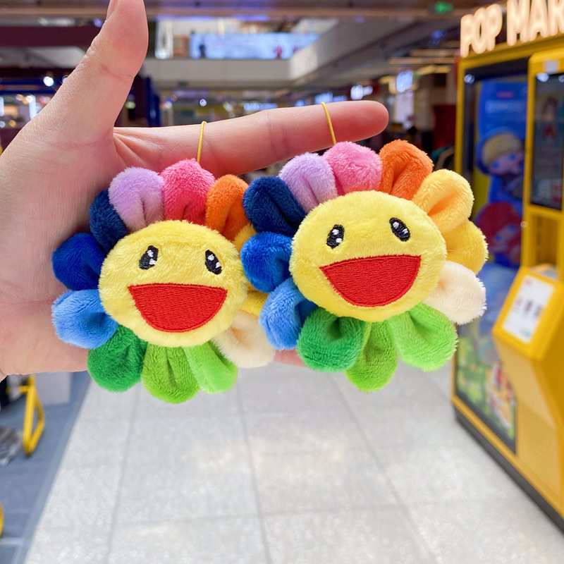 Ins Internet Celebrity Sun Brooch Colorful Flower Accessories Doll Plush Toy Wholesale Colorful Smiley Doll Pendant Ins Internet Celebrity Sun Brooch Colorful Flower Accessories Doll Plush Toy Wholesale Colorful Smiley Doll Pendant