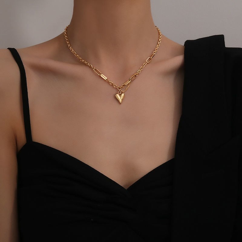 Necklace Classification 304 Stainless Steel Chain Material PVD Coated 18K Gold Plated Geometric 304 Stainless Steel Fashion Waterproof Non Tarnish 304 Stainless Steel Necklace