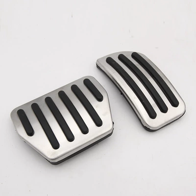 Suitable for Nissan Land Exploration Accelerator Pedal Brake Stainless Steel Non-slip Main Driving Pedal Interior Modification (Dekorativ pedal başlıqları) - nissan-land-explorer-stainless-steel-accelerator-brake-pedal-2-piece-set