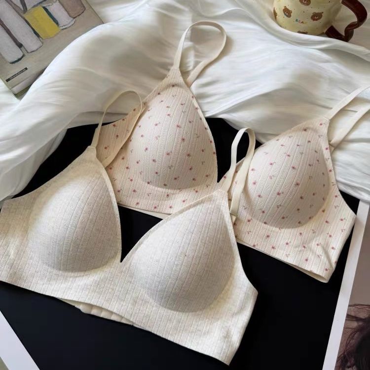 Women's Intimates Sweet Triangle Cup Bra For Women Breathable Thin Seamless Wire-Free Comfortable Supportive Lift Small Busts Underwear Sleepwear_voghion.com