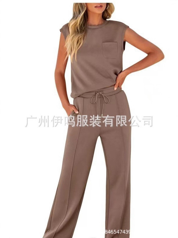 2025夏季新款欧美休闲运动风时尚短袖休闲套装时尚款时尚短袖女装|undefined