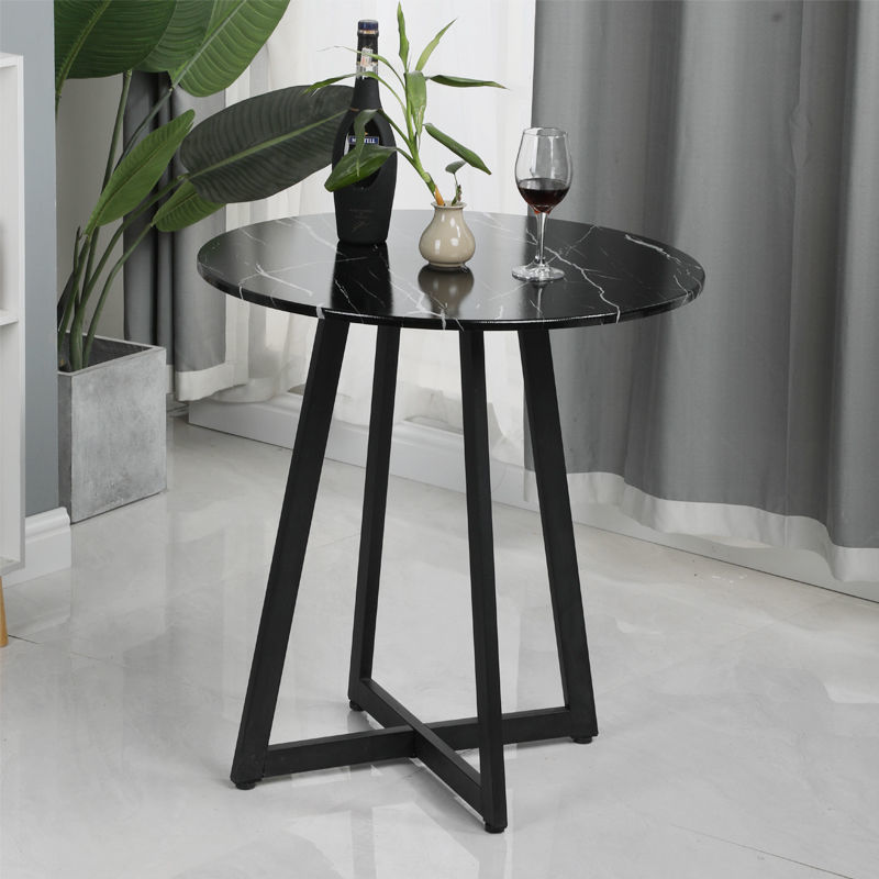 Mesa de comedor redonda pequeña, estilo moderno nórdico, ideal para hogar, balcón, tienda de té o área de negociación