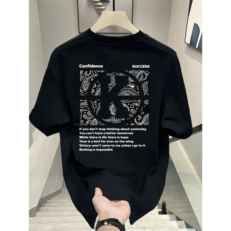 Hong Kong Style Short-Sleeved Tops for Men and Women, Summer Loose American T-Shirts, New Trendy Brand Couple Wear Half-Sleeved T-Shirts