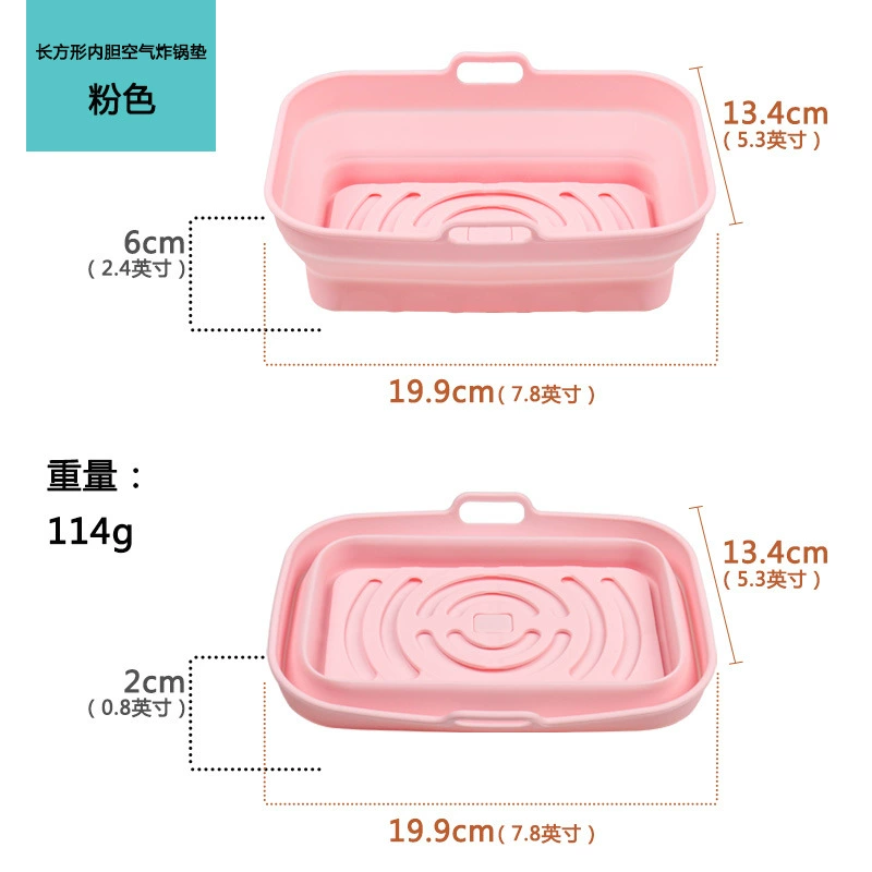 collapsible Silicone Food Basket, Multi-Shape Air-Fryer & Steaming Mat, Heat-Resistant Non-stick