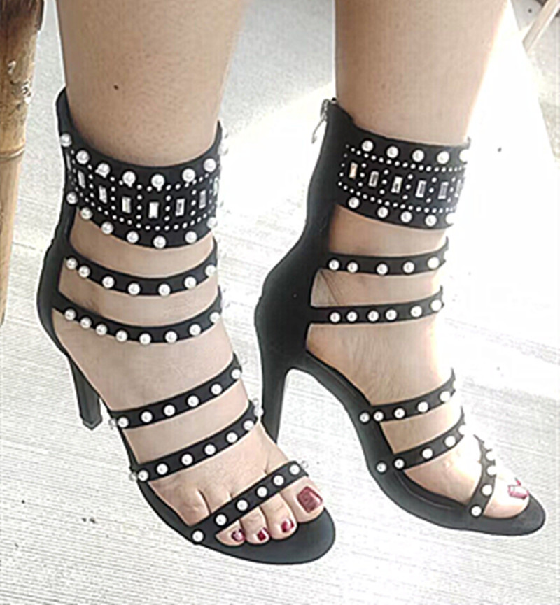 Women's Roman Style Solid Color Point Toe High Heel Sandals display picture 1