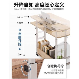 Computer Floor-Standing Desk Desk Room Simple Folding Desk Dormitory Computer Desk Mobile Red Style Can Be Used for Office