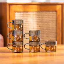 玻璃小茶杯高档个人专用耐高温品茗杯单个家用喝茶的杯子功夫茶杯