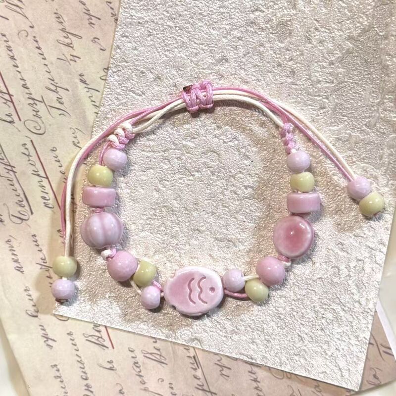 Candy Dopamine Ceramic Beaded Bracelet, Cute and Niche Style, Fresh and Sweet, Versatile Holiday Gift for Best Friends Candy Dopamine Ceramic Beaded Bracelet, Cute and Niche Style, Fresh and Sweet, Versatile Holiday Gift for Best Friends