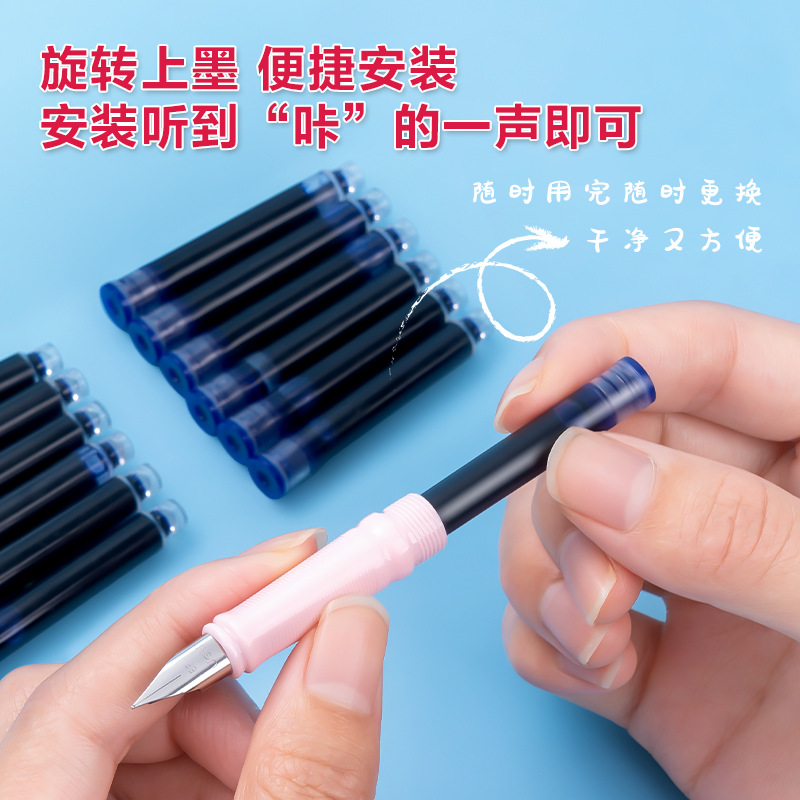 Pluma estilográfica Deli para estudiantes de tercer grado Pluma estilográfica de 0,38mm para principiantes de punta brillante A932 image 4