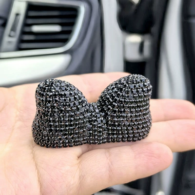 Car ornaments diamond bow Mickey Minnie - large-diamond-bow-ornaments-black