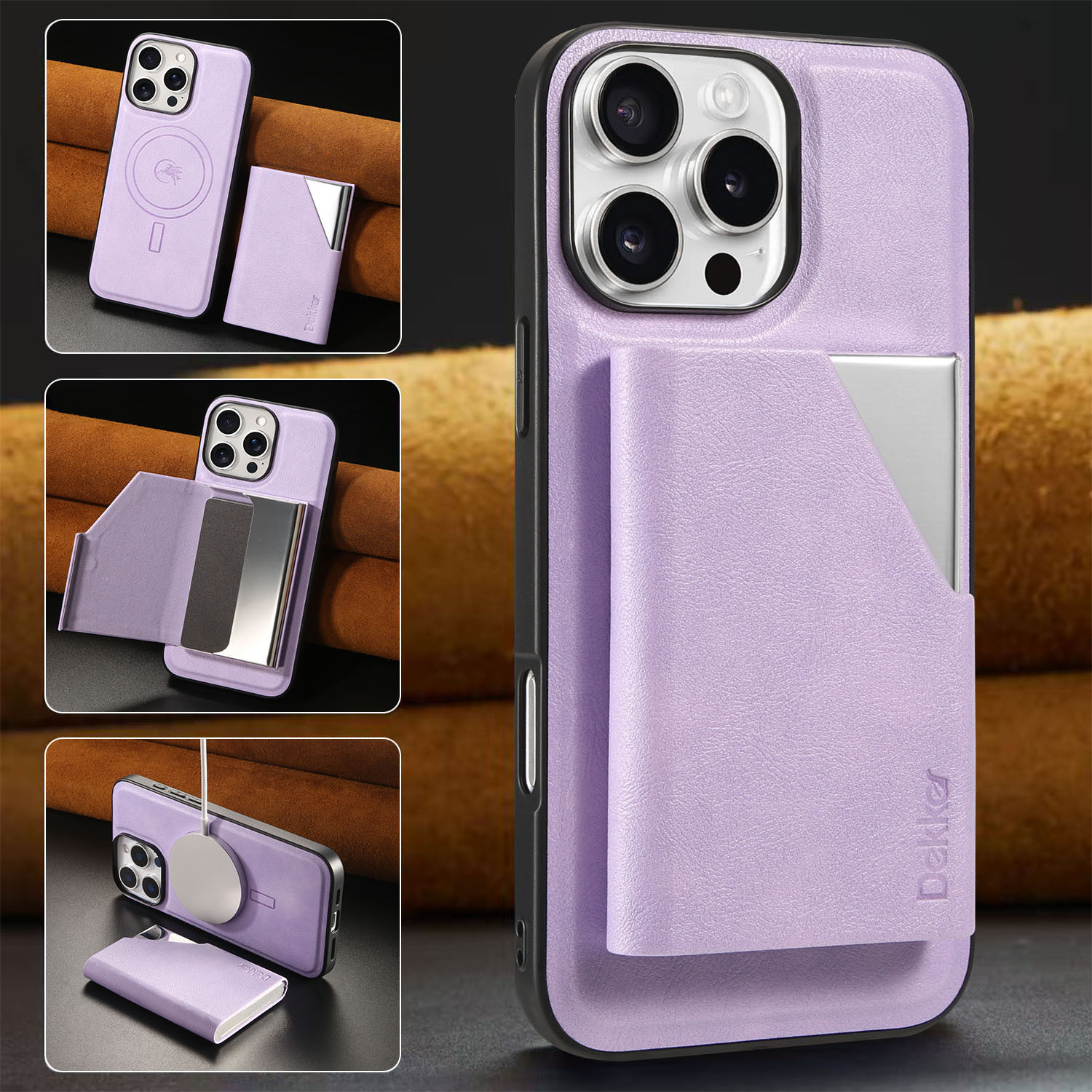 Pu Leather Solid Color Business Phone Cases Phone Accessories display picture 14