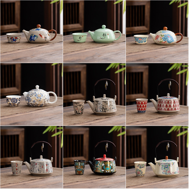 Ceramic Tea Set, Kung Fu Tea Set, Xishi Teapot, Gaiwan, Handle Teapot, Tea Cup, Tea Tray, Complete Tea Set Ceramic Tea Set, Kung Fu Tea Set, Xishi Teapot, Gaiwan, Handle Teapot, Tea Cup, Tea Tray, Complete Tea Set